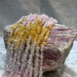Sitrin ve pembe quartz (karışık)