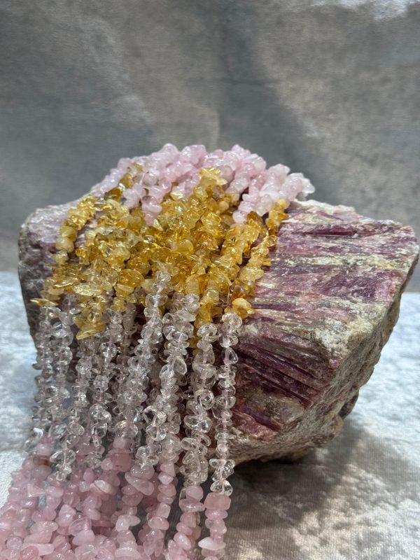 Sitrin ve pembe quartz (karışık)