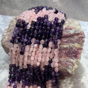 Ametist ve Pembe Quartz (karışık taş)