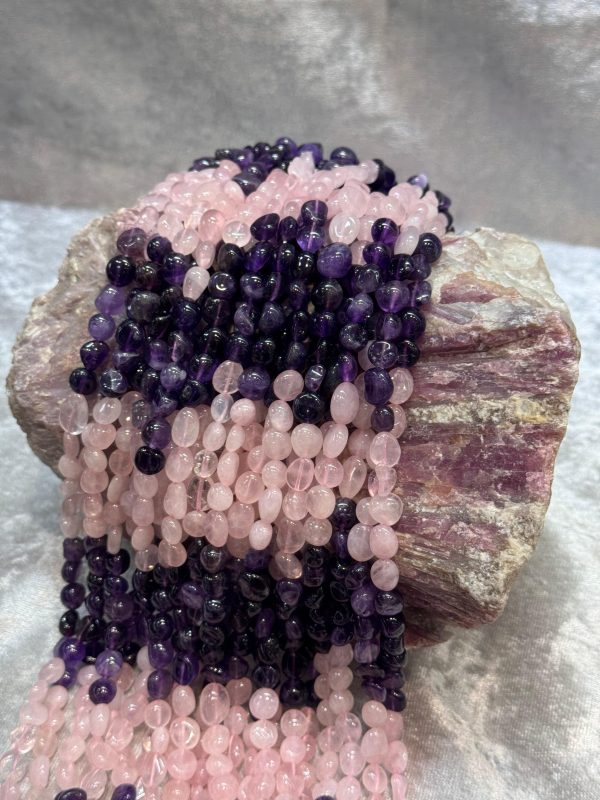Ametist ve Pembe Quartz (karışık taş)