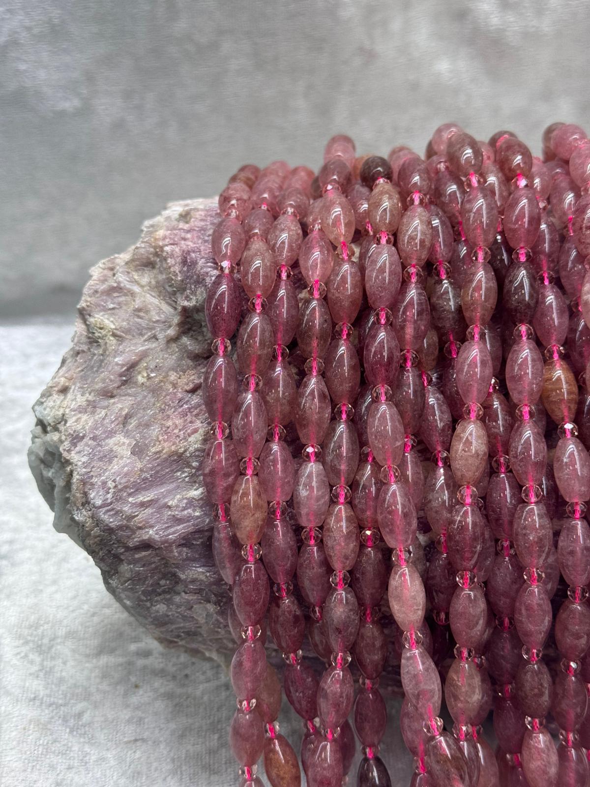 Strawberry quartz arpa kesim - Görsel 2